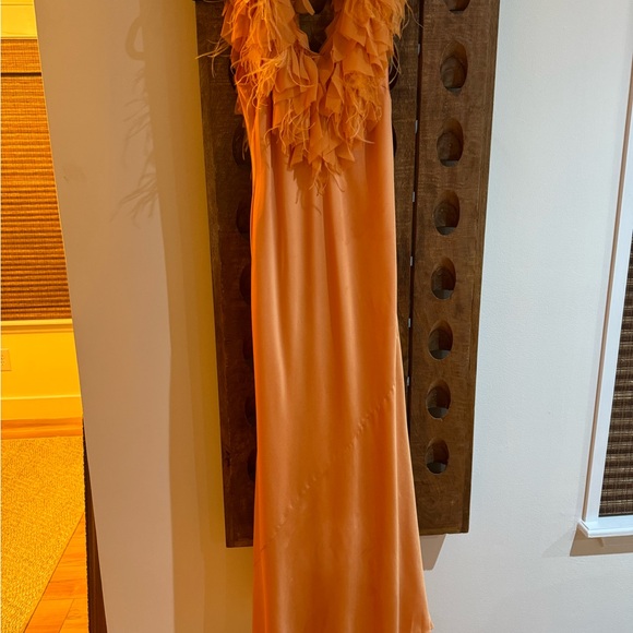 LoveShackFancy Dresses & Skirts - LoveShackFancy orange silk feather dress